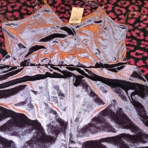 wild fable Shimmery Lavender Velvet Cami Romper
